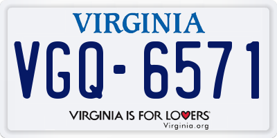 VA license plate VGQ6571