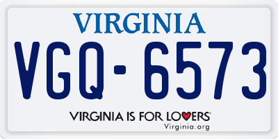 VA license plate VGQ6573