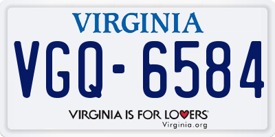 VA license plate VGQ6584