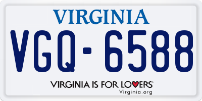 VA license plate VGQ6588