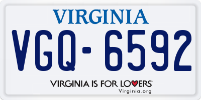 VA license plate VGQ6592