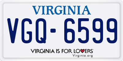 VA license plate VGQ6599