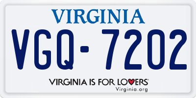 VA license plate VGQ7202
