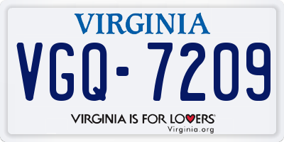 VA license plate VGQ7209