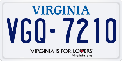 VA license plate VGQ7210