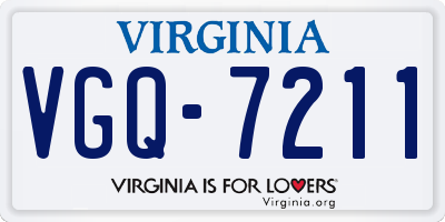 VA license plate VGQ7211