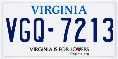 VA license plate VGQ7213