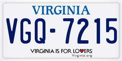 VA license plate VGQ7215