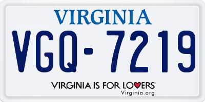VA license plate VGQ7219