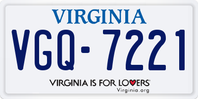 VA license plate VGQ7221