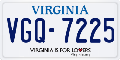 VA license plate VGQ7225