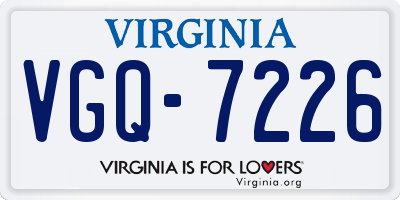 VA license plate VGQ7226