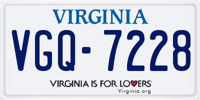 VA license plate VGQ7228