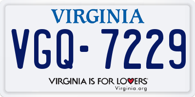 VA license plate VGQ7229