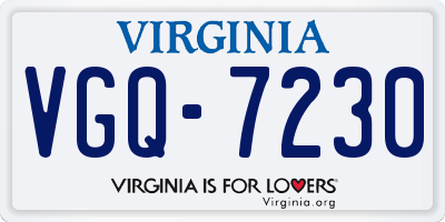 VA license plate VGQ7230
