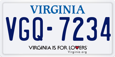 VA license plate VGQ7234