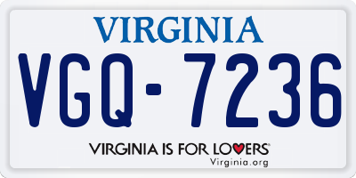 VA license plate VGQ7236