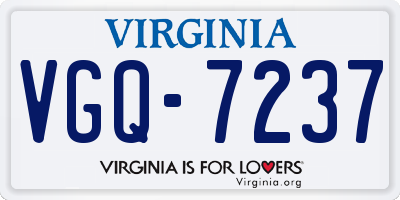 VA license plate VGQ7237