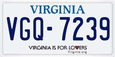 VA license plate VGQ7239