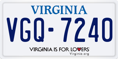 VA license plate VGQ7240