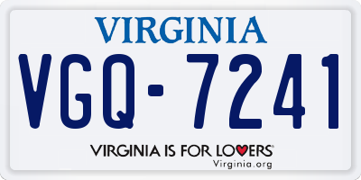 VA license plate VGQ7241
