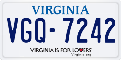 VA license plate VGQ7242