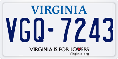 VA license plate VGQ7243