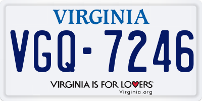 VA license plate VGQ7246