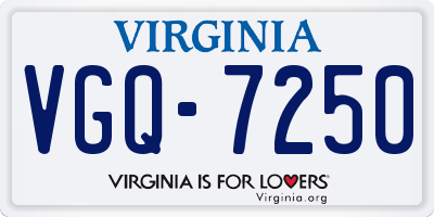 VA license plate VGQ7250
