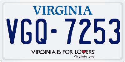 VA license plate VGQ7253