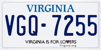 VA license plate VGQ7255
