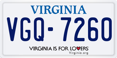 VA license plate VGQ7260