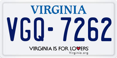 VA license plate VGQ7262