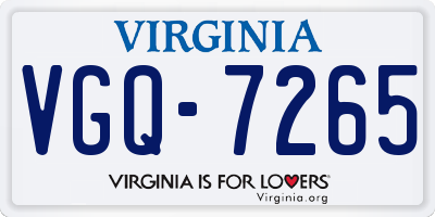 VA license plate VGQ7265