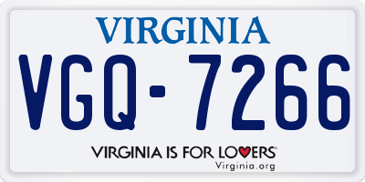 VA license plate VGQ7266