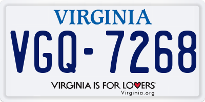 VA license plate VGQ7268