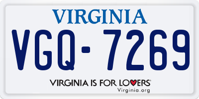 VA license plate VGQ7269