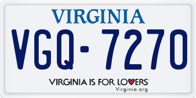 VA license plate VGQ7270