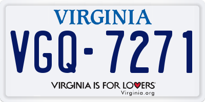 VA license plate VGQ7271