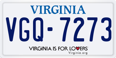 VA license plate VGQ7273