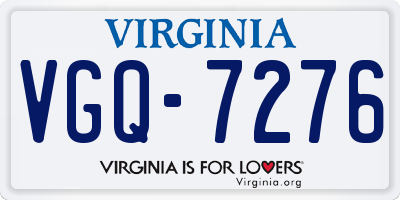 VA license plate VGQ7276