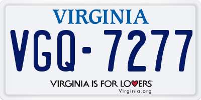 VA license plate VGQ7277
