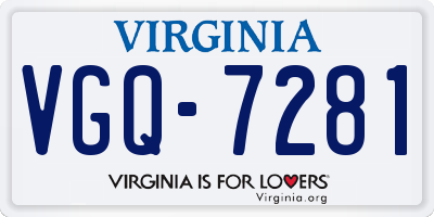 VA license plate VGQ7281