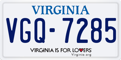 VA license plate VGQ7285
