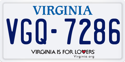 VA license plate VGQ7286