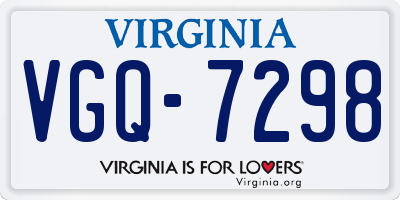 VA license plate VGQ7298
