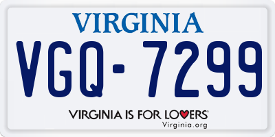 VA license plate VGQ7299