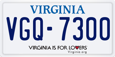 VA license plate VGQ7300