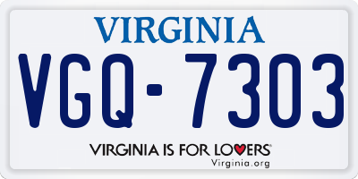 VA license plate VGQ7303