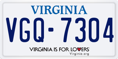 VA license plate VGQ7304